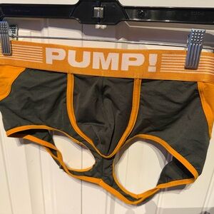PUMP! Men's Boxer Jock - Black and Orange